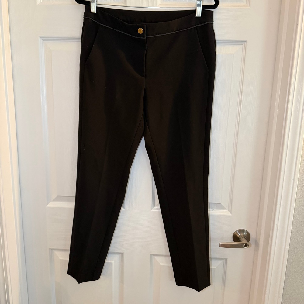 Anne Klein Dress Pants Black Size 8 Slim Straight Leg Work‎ Office Professional